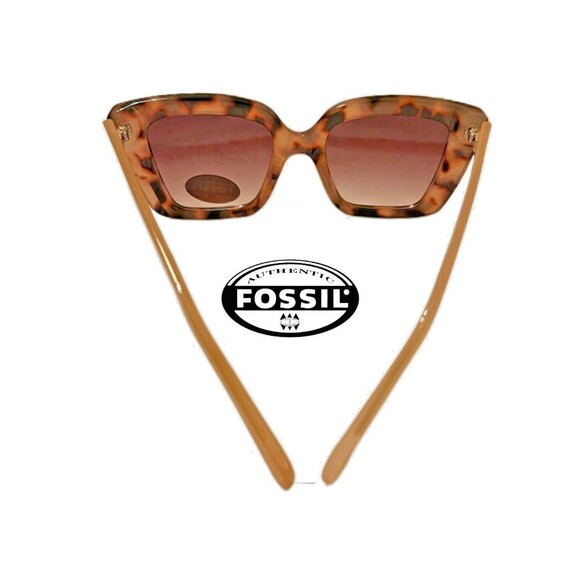 "Fossil" Women's Cat Eye Sunglasses Tortoise Shell Front Brown Gradient Lens NWT - Picture 3 of 5
